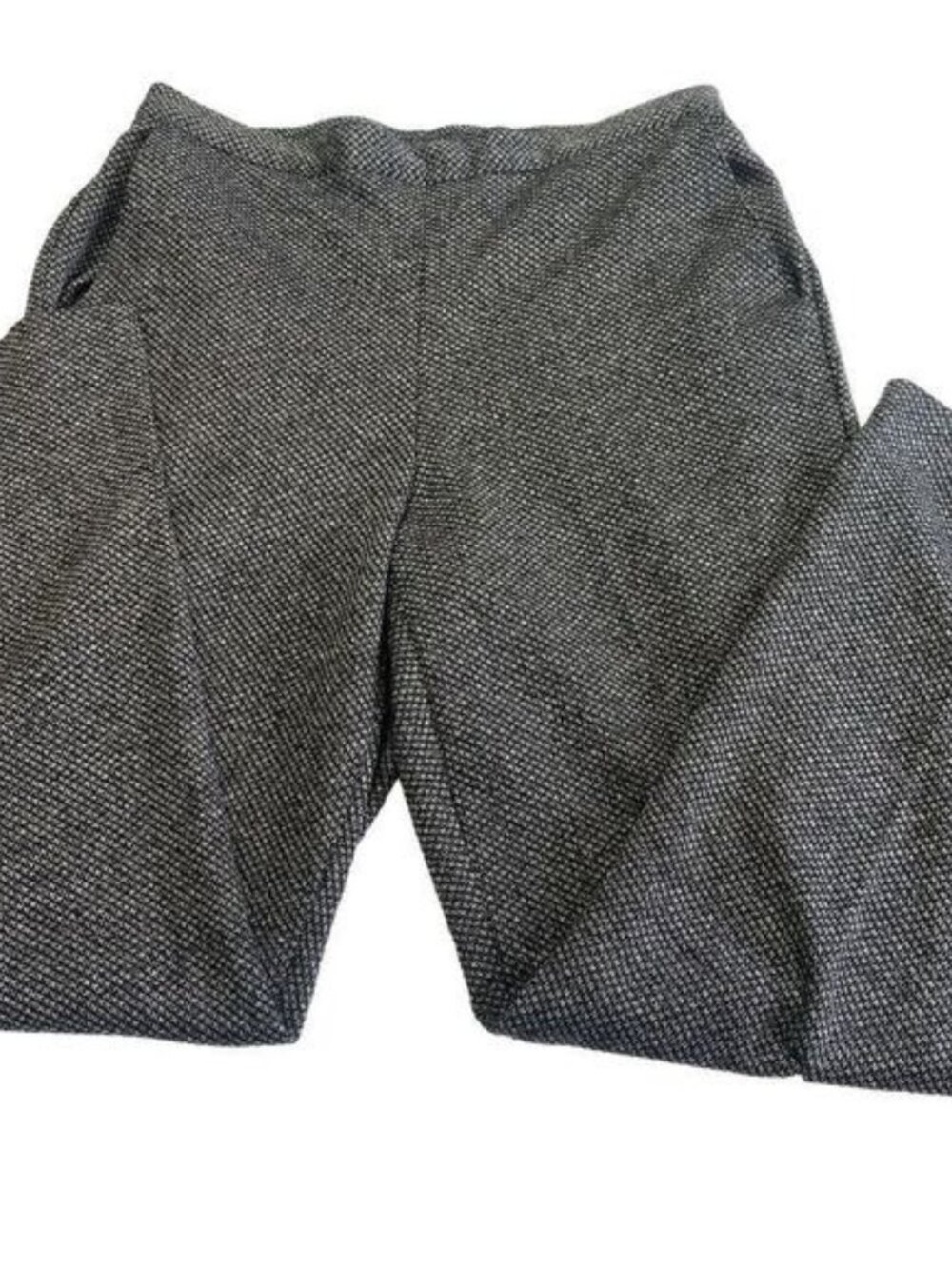 Alfred Dunner Pull-On Pants Women  Size 10P Gray elastic waist knit pants Pocket